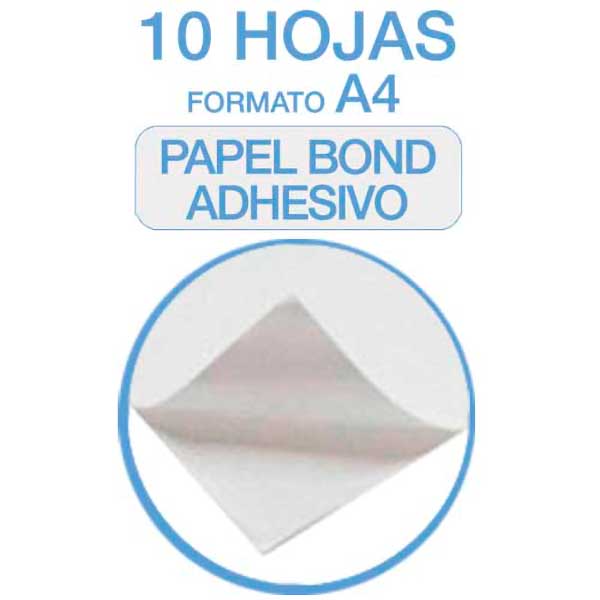 Papel Bond Mate Adhesivo * 10 Hojas Carta